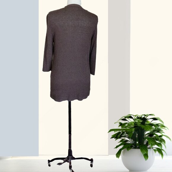 OLSEN LONG SLEEVE CARDIGAN BROWN - Picture 2 of 2